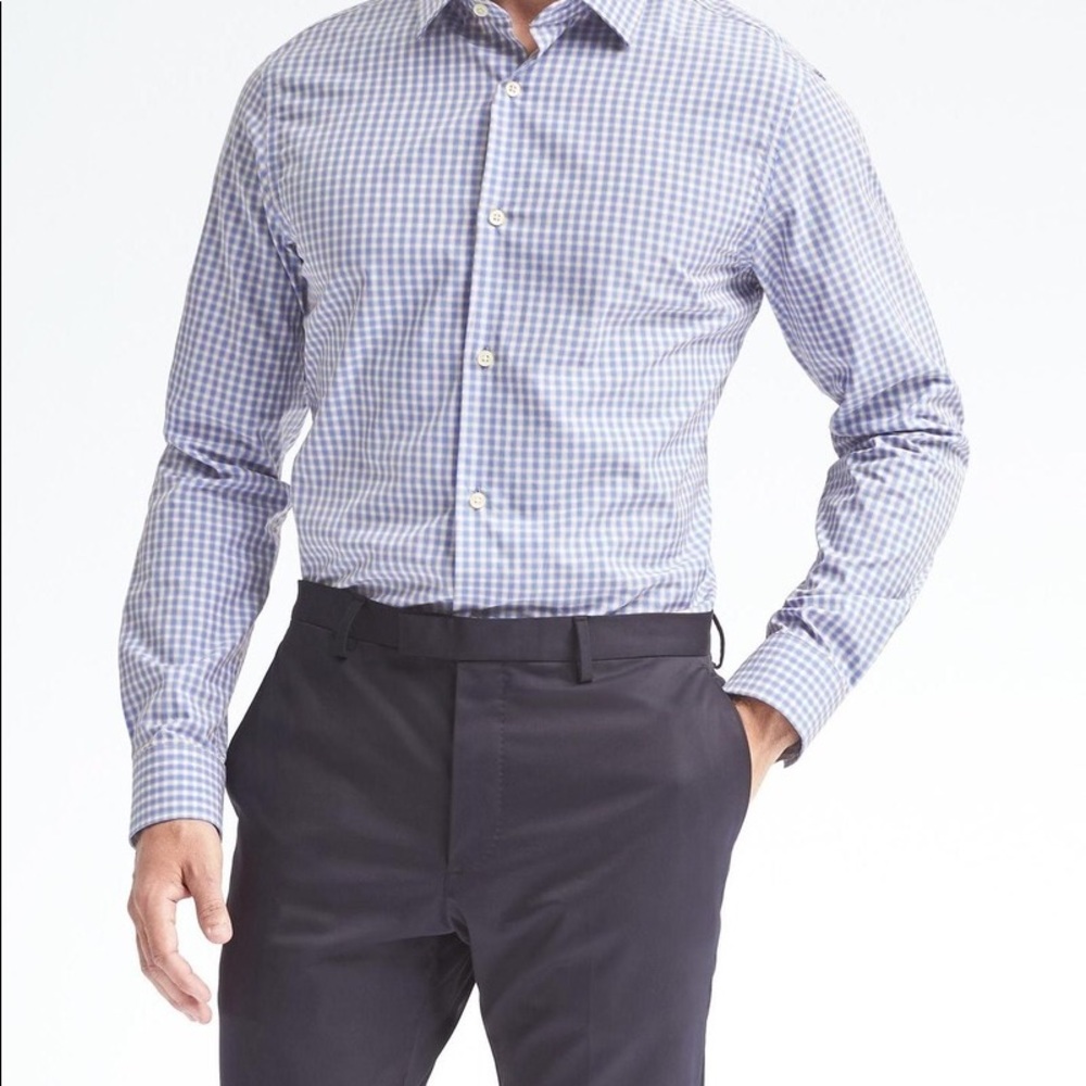 Banana Republic Grant Slim-Fit Luxe Gingham Shirt